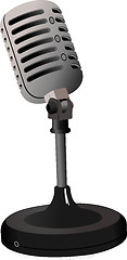 Image showing Vintage Microphone image on white background. Vector illustratio