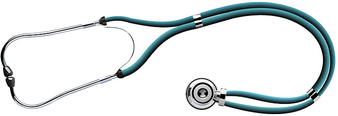 Image showing The stethoscope on white background. Vector illustration