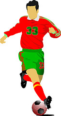 Image showing Soccer players. Colored Vector illustration for designers