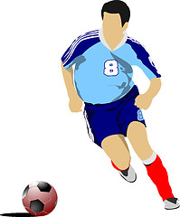 Image showing Soccer players. Colored Vector illustration for designers