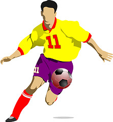 Image showing Soccer players. Colored Vector illustration for designers