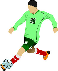 Image showing Soccer players. Colored Vector illustration for designers