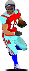 Image showing American football player s silhouettes in action. Vector illustr