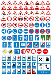 Image showing Road sign icons. Traffic signs. Vector illustration