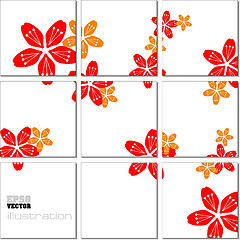 Image showing Vector Illustration geometrical mosaic pattern with flower image