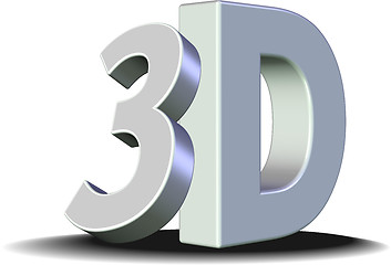 Image showing Shiny 3D sign. 