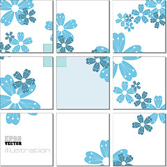 Image showing Vector Illustration geometrical mosaic pattern in blue tones