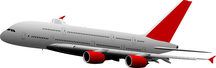 Image showing Airplane in flight . Vector illustration for designers