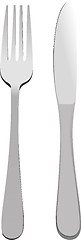 Image showing Silver fork and knife. Vector illustration