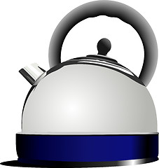 Image showing Shiny steel kettle. Vector illustration