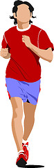 Image showing The running people. Vector illustration