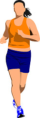 Image showing The running people. Vector illustration