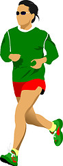 Image showing The running people. Vector illustration