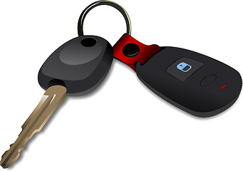 Image showing Car key with remote control isolated over white background 