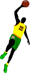 Image showing Basketball players. Colored Vector illustration for designers