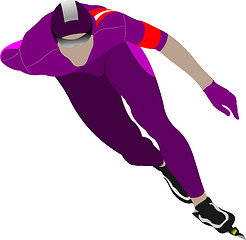 Image showing Speed skating. Vector illustration