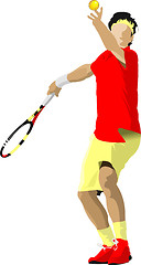 Image showing Tennis player. Colored Vector illustration for designers