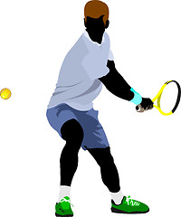 Image showing Tennis player. Colored Vector illustration for designers