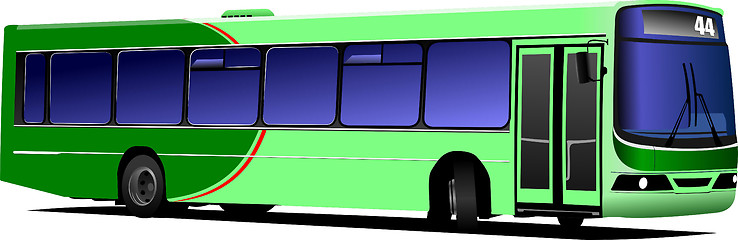 Image showing City bus on the road. Vector illustration