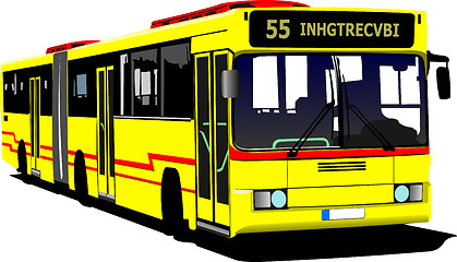 Image showing City bus on the road. Vector illustration