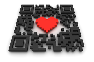 Image showing QR-code with heart