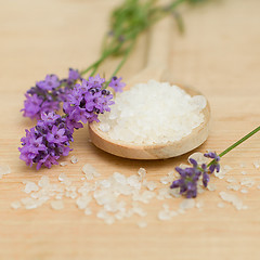 Image showing Lavender Bath Salt - Spa Background
