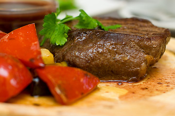 Image showing Gourmet Meat - Steak in Restaurant Closeup