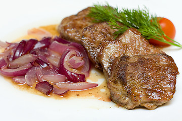 Image showing Veal with Red Onion - Gourmet Food