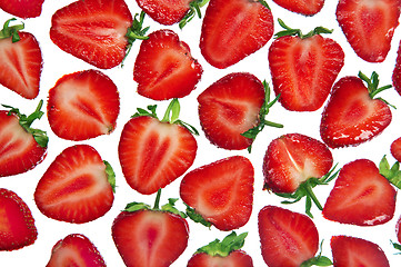 Image showing cut fresh strawberry