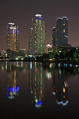 Image showing Modern apartment building in night