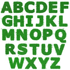 Image showing All letters of green grass alphabet