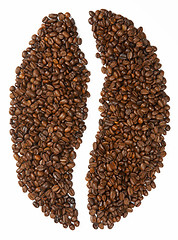 Image showing Bean shape made from coffee beans