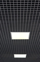 Image showing ceiling with white square lamps