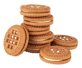 Image showing Biscuit cookies stack