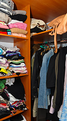 Image showing clothes in the wardrobe