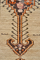 Image showing colored wool handmade carpet closeup