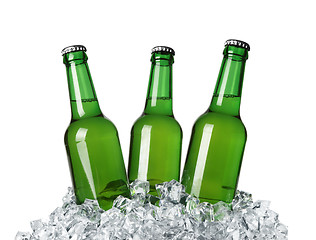 Image showing Bottles on ice