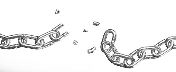 Image showing Broken chain on white background