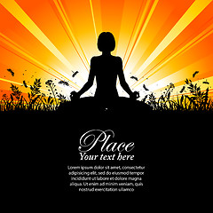 Image showing Silhouette of a Girl in Yoga pose