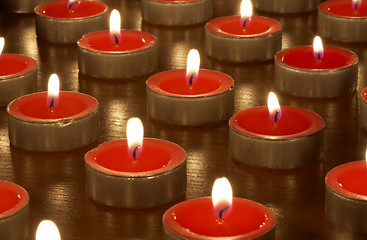 Image showing candles in darkness