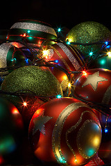 Image showing christmas balls with a shone garland