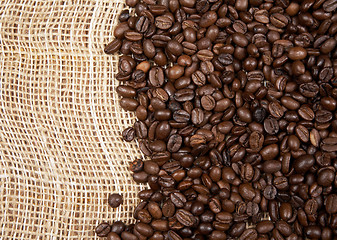 Image showing coffee beans on a canvas