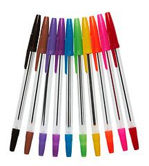 Image showing color plastic ball-point pens