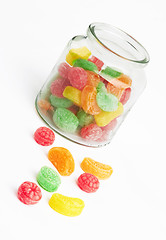 Image showing colorful candy in glass jar