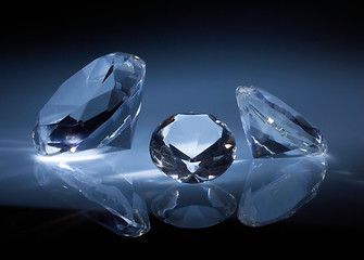 Image showing Shiny diamonds jewel on dark blue