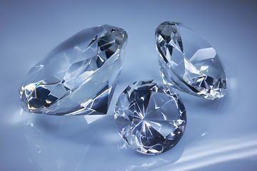 Image showing Shiny diamonds jewel on dark blue