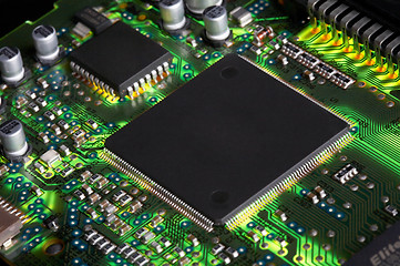 Image showing Closeup of electronic circuit board