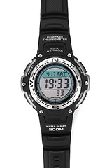 Image showing Electronic waterproof watch on a white background