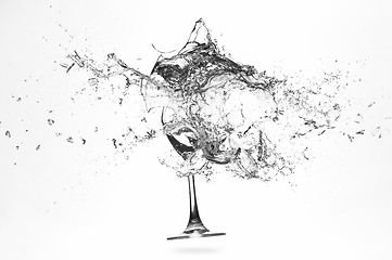 Image showing Explosion of a glass with water