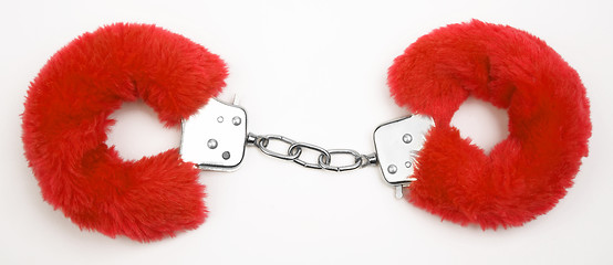 Image showing fluffy pink handcuffs